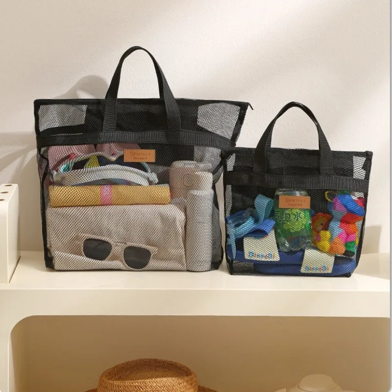 Womens Beach TopHandle Bags Large Unisex Handheld Swimming Storage Pouch With Inner Network Folding Organizer Package 241203