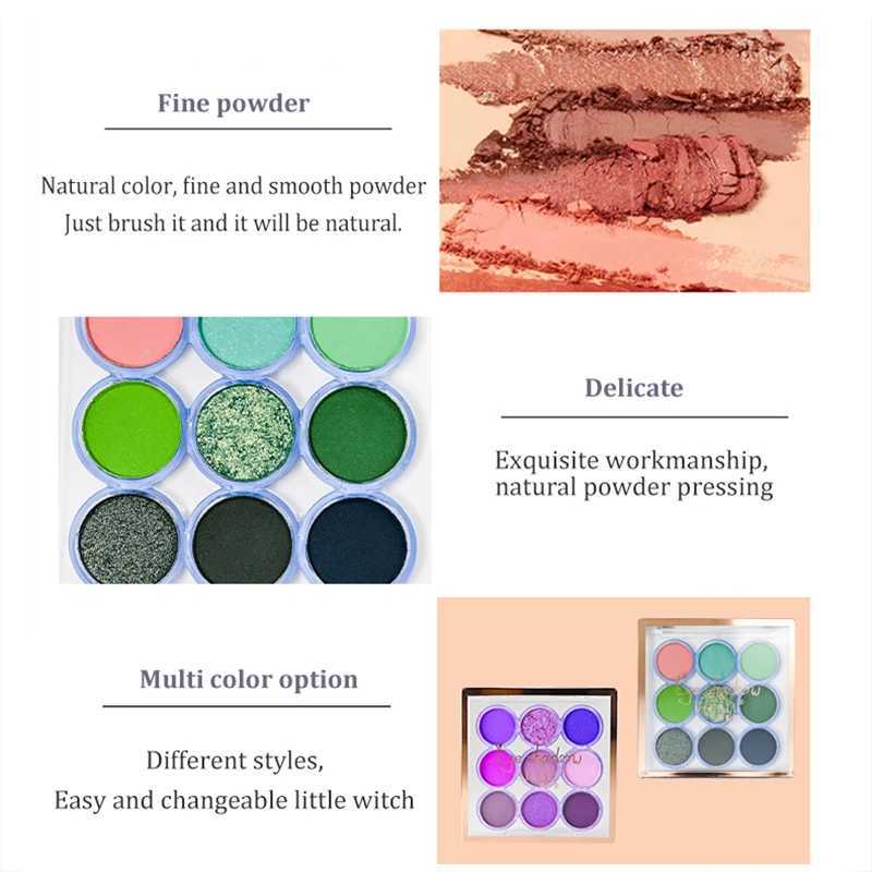 9 Color Green Eyeshadow Palette Festival Makeup Pearly Matte Glitter Eye Shadow Highlights Earth Color Matellic Nude Eye Pigment W241213