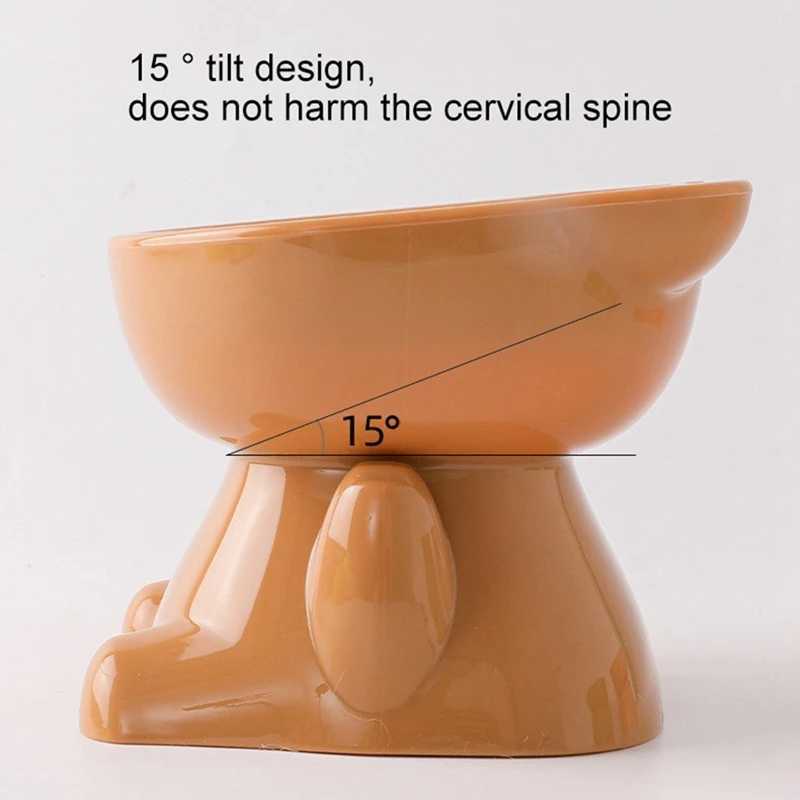 Cat Feeders Elevated Cat Bowl 400ml Raised Cat Food Bowl for Protecting Pets Spine Tilted Angle Dog Bowl Food Dish for Home Pet Gift z241213
