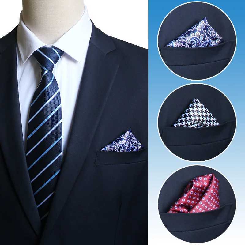 Paisley synthetic silk scarf mens polka dot pocket towel square scarf chest towel wedding floral printed towel W241213