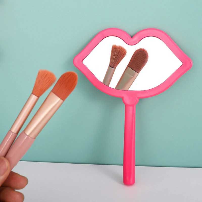 Pink/white/red Mirror Custom Privat Portable Square Lip Handheld Mirrors Cute Small For Daily Cosmetic Makeup XJ241213