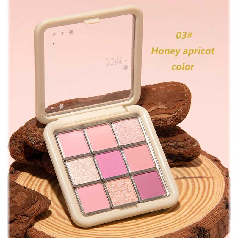 The nine-color eyeshadow palette for makeup featuring glittery matte and pearlescent finishes as well as fine shimmers helps W241213