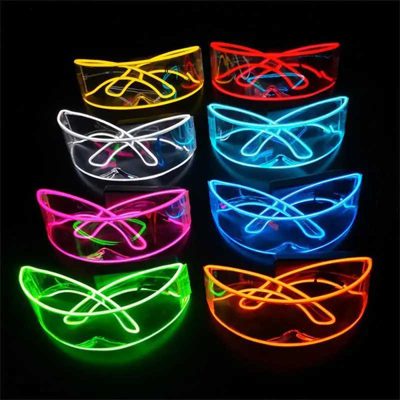 Sunglasses Luminous LED Glasses Dance Glowing Props Neon Goggle Decorative EL Wire Glasses For Rave Music Performance Festival Supplies H241213