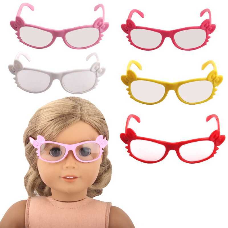 Sunglasses Cute Doll Sunglass For American 18 Inch Girl Dolls Beach Party Travel Glasses For 43cm Baby New Born DIY Doll Girls Toy Gift H241213