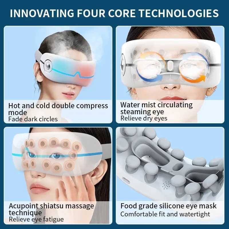 Multi effect intelligent steam eye mask electric 3D eye care massage device with hot compression eye massager W241213