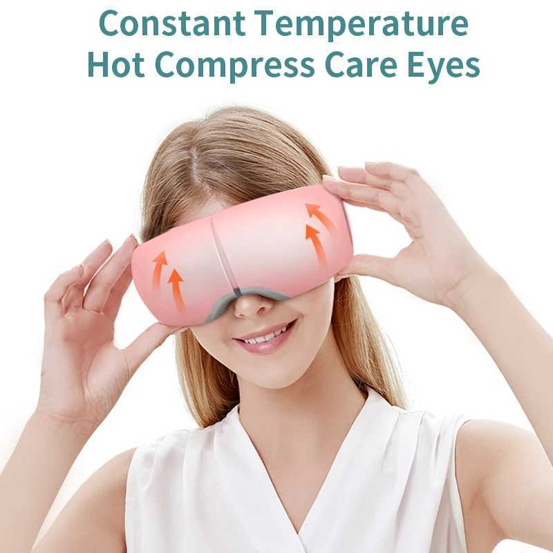 Intelligent air bag vibration eye massager heating Bluetooth music eye care instrument thermal compression relieves fatigue and dark cycles W241213