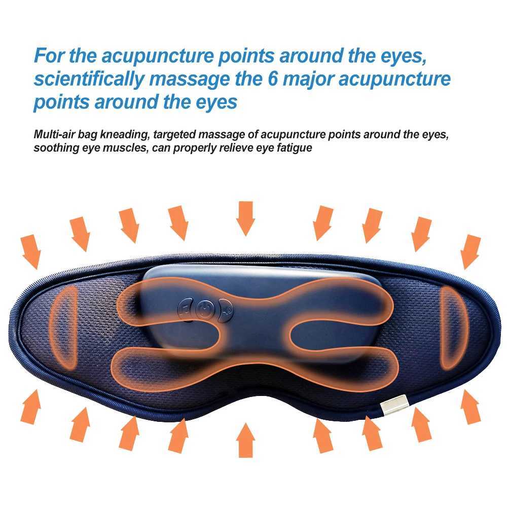 Eye massager with heating function Bluetooth eye mask music airbag relaxation massage sleep improvement gift W241213