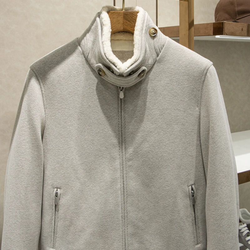 Italian Mens Turtleneck Wool Knitted Jacket Winter Thickened Warm Coat Slim Fit Outdoor Leisure Zipper Cardigan 241213
