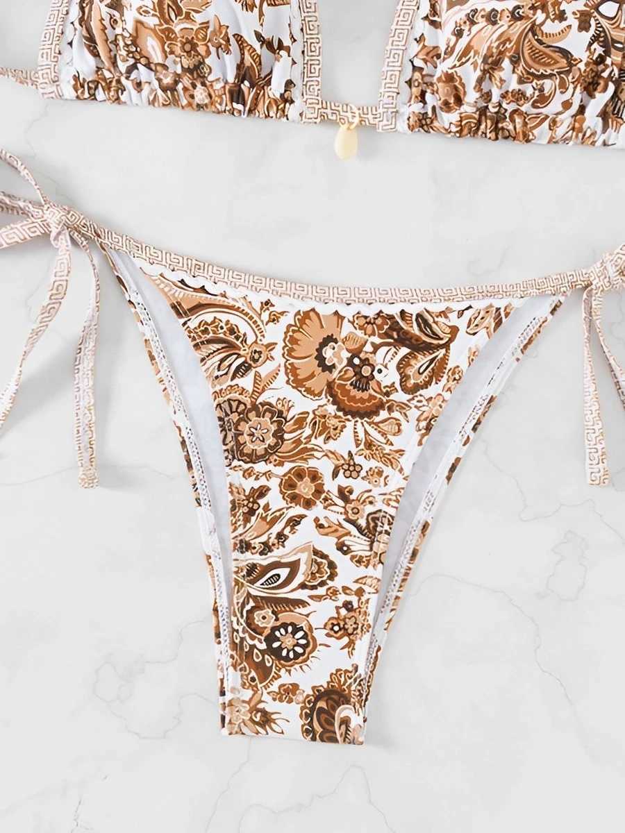 2024 Halter String Triang Two Piece Bikini Women Swimwear Fa Swimsuit Bathers Bathing Swimming Suit Beachwear SummerXJ241212