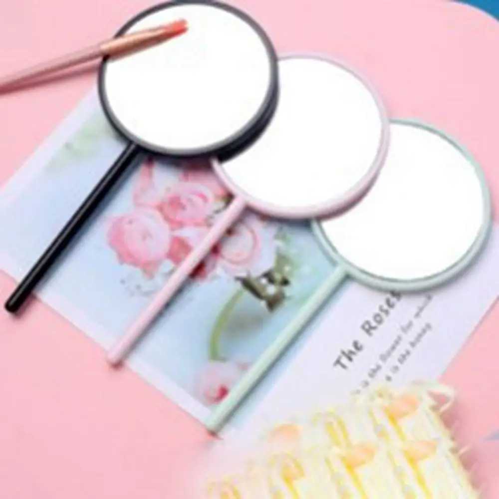 Handmade Love Heart Handle Mirror Portable DIY Cute Hand-held Makeup Mirror Girly Heart Heart-shaped Mirror WomanXJ241213