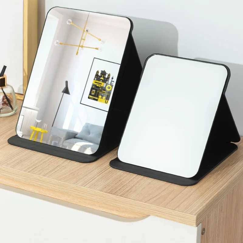 Leather Soft Face Makeup Mirror for Home Portable Folding Desktop High Definition Beauty MirrorXJ241213
