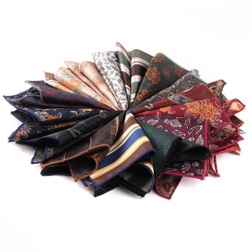 New Jacquard Pocket Square Floral Chest Towel Striped Handkerchief Groom Hankies Mens Handkerchiefs Wedding Pocket Towel Gifts W241213