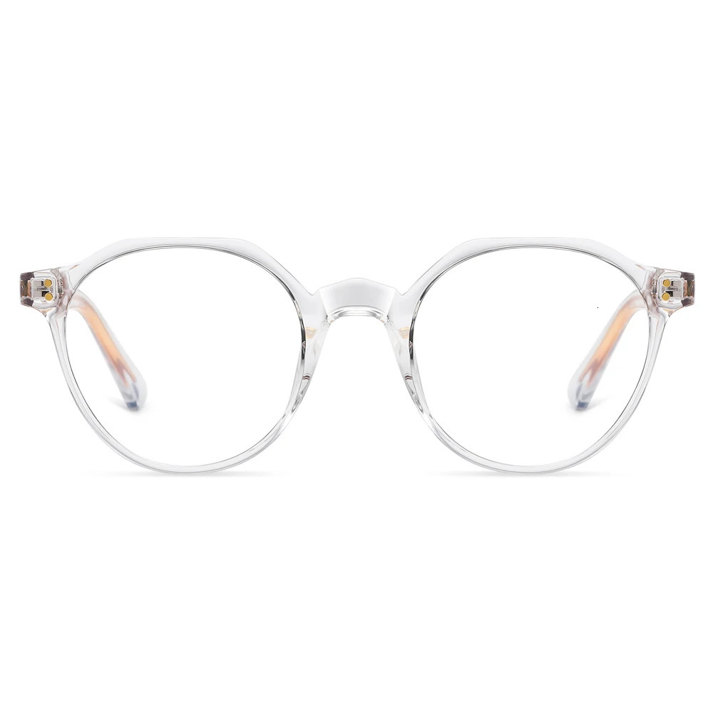 Kachawoo blue light blocking glasses round TR90 acetate retro frame men women unisex decoration clear black Korean style 241213
