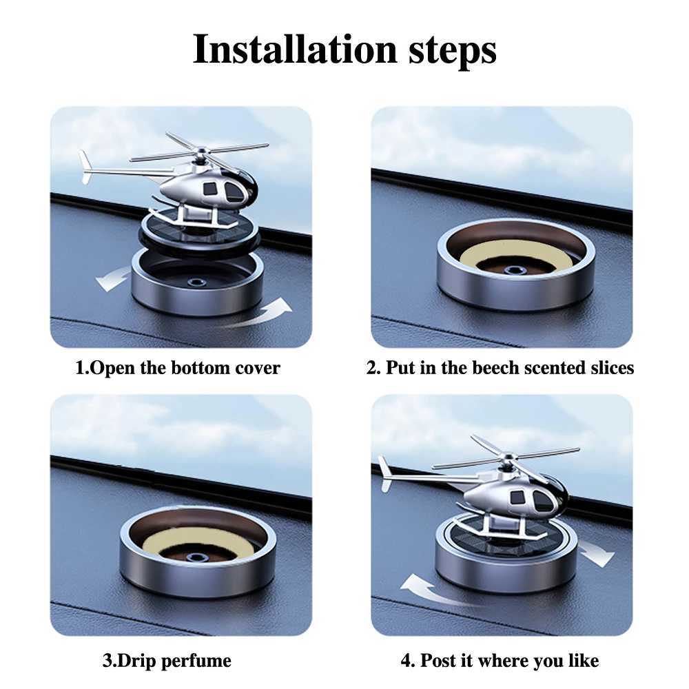Car Air ener Solar Heliter Modeling Automobile Perfume Car Interior Accessories Propeller Rotating Auto Perfume DiffuserXJ241213