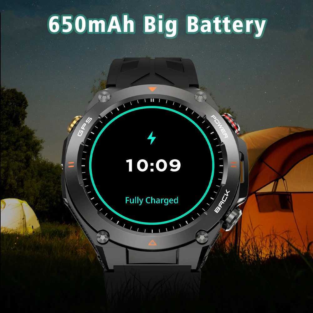 SENBONO New True GPS Smart Watch for Men BT Calling Compass 650mAh Large Battery Sports Waterproof Smart Watch T241213