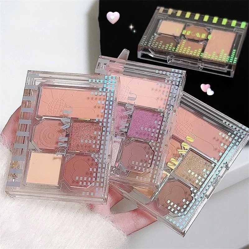 5-color eye shadow palette matte bare brown purple highlights eye shadow durable waterproof natural daily makeup W241213