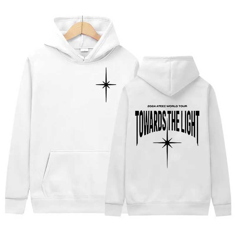 Korean ATEEZ 2024 World Tour Hoodie Towards The Light Print Pullover Sweatshirt Men Women Hip Hop Kpop Fashion Clothing Hoodies W241213