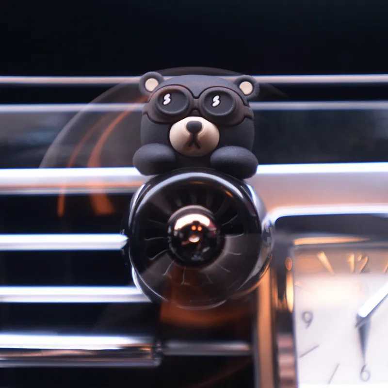 72KM Car Air ener Bear Pilot Auto Accessories Interior Perfume Diffuser Rotating Propeller Outlet Fragrance Magnetic DesignXJ241213