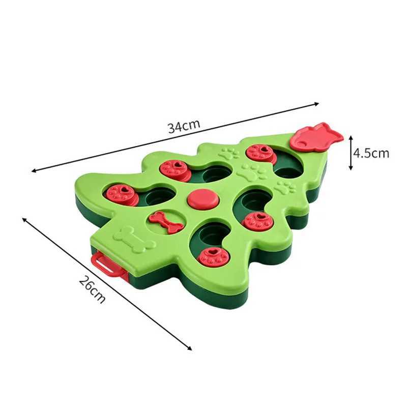 Cat Toys Anti-Choking Pet Slow Food Bowl Funny Christmas Tree Shaped Cat Dog Puzzle Toy Puppy Kitten Training Toys Pet Supplies X241213