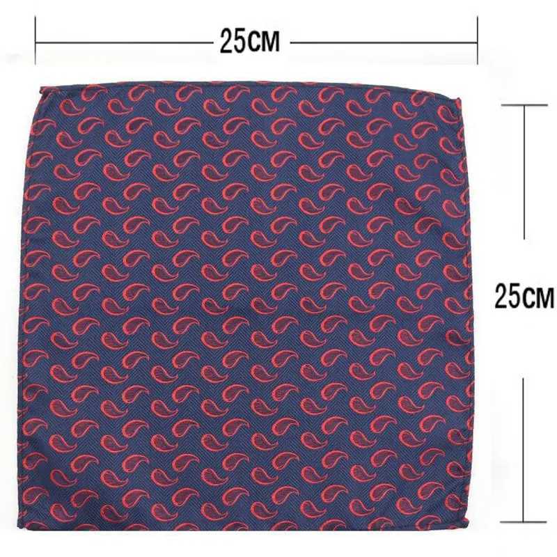 43 Colors Mens Handkerchief Plaid Floral Stripes Hankies Hanky Business Pocket Square Chest Towel 25*25CM W241213
