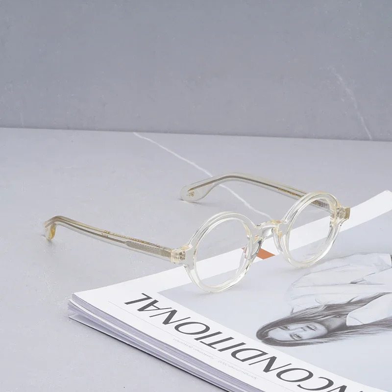 Vintage Acetate Glasses Eyewear Eyeglasses Men Myopia Frame Zolman Round Women Spectacle Frames 241213