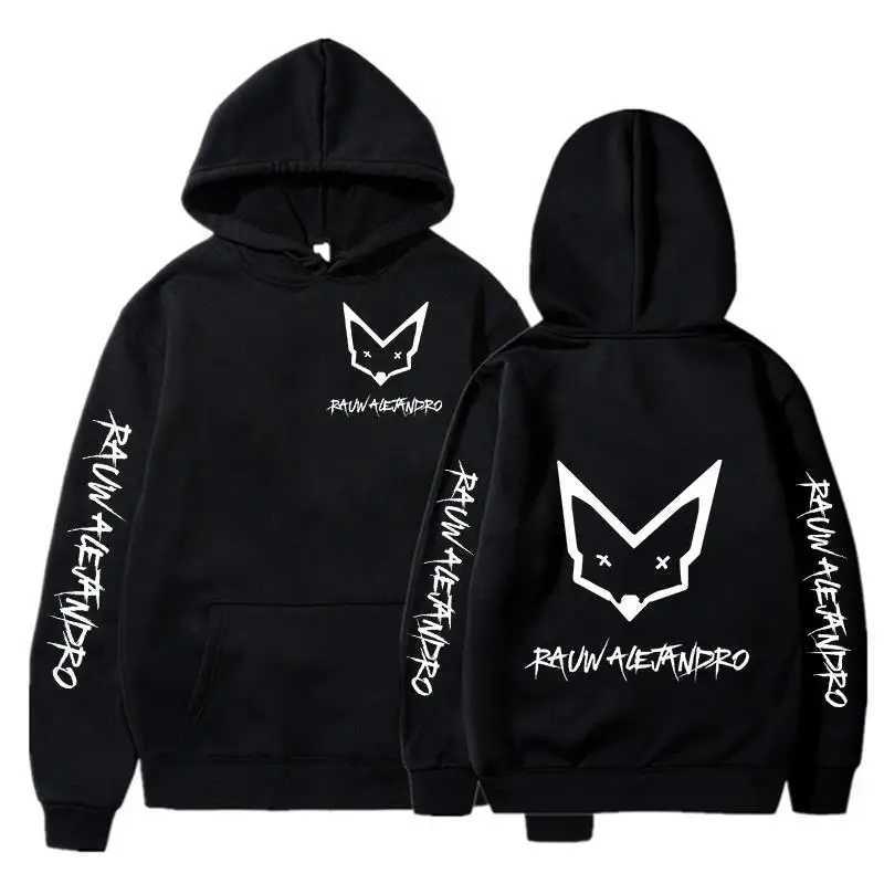 2024 Rauw Alejandro Hoodie Mens and Womens Harajuku Pullover Street Wear unisex autumn/winter pleated warm brand sweater W241213