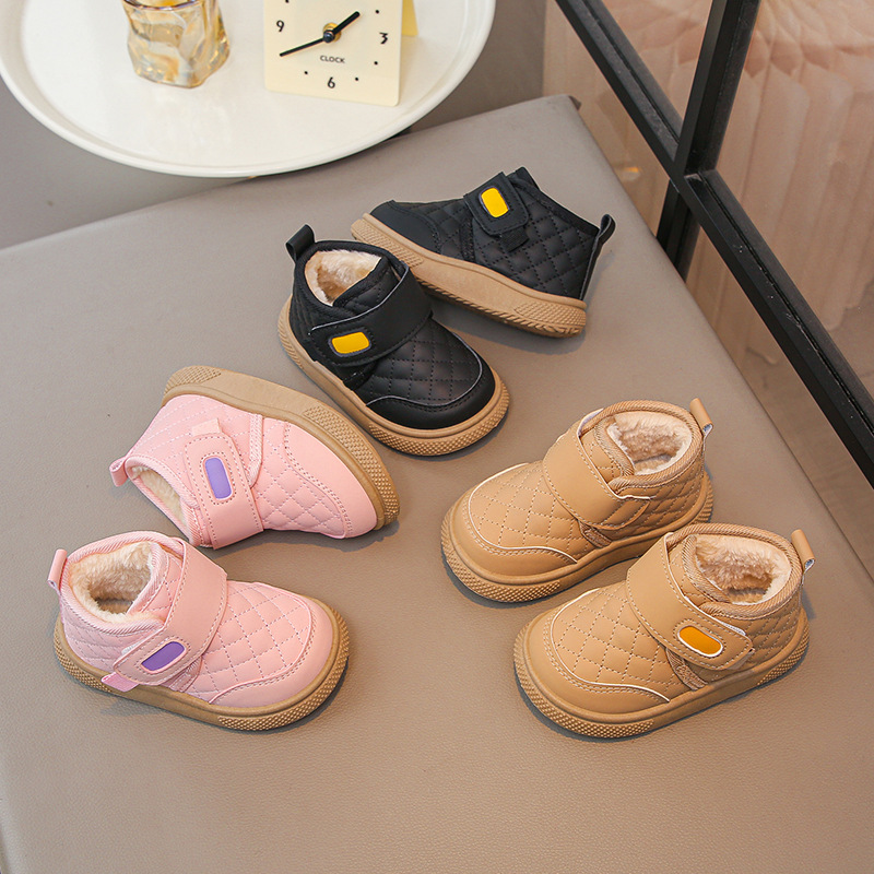 Waterproof Kids Girls Boys Snow Boots Children Outdoor Boots Kids Warm Plush Shoes Happysteps Soft-soled Non-slip Infant Toddler Shoes Size 21 - 30