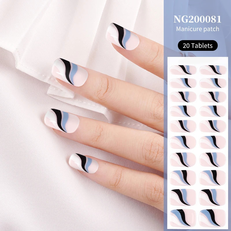 Semi curing packaging Fast gel nail sticker Earth gel packaging adhesive Full cover gel nail decal UV lamp curing process decoration 241205