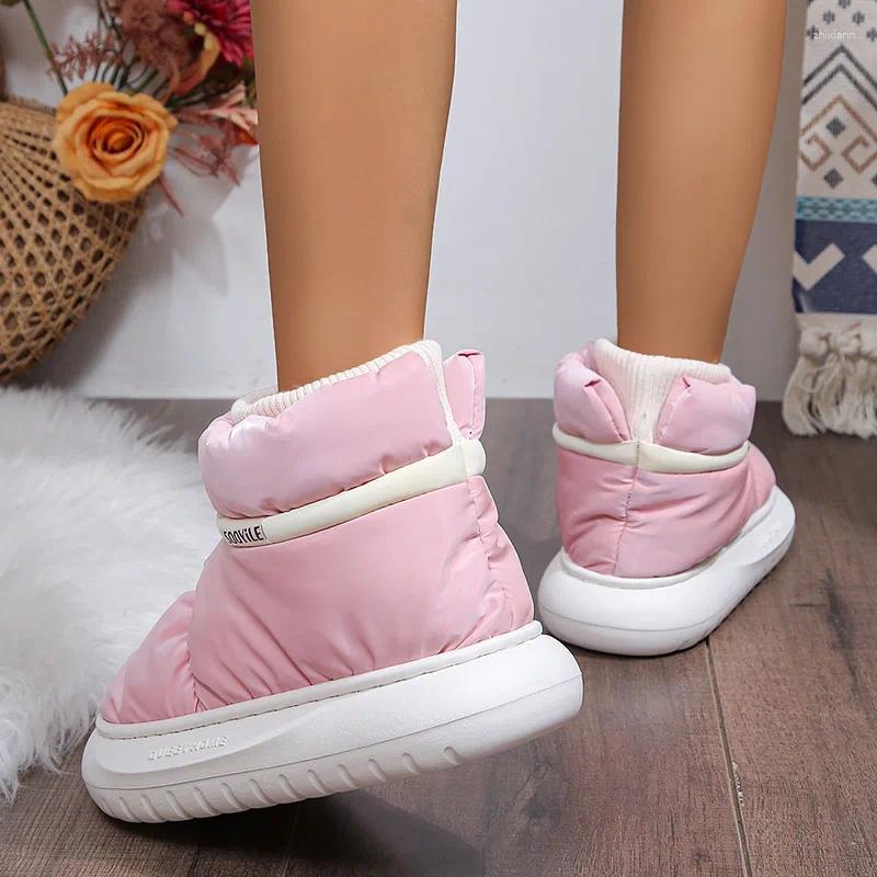 2025 NEW Boots Waterproof Soft Plush Ankle Women Winter Thick Sole Non-Slip Snow Woman Down Comfort Keep Warm Cotton Padded Shoes zhanyishengli