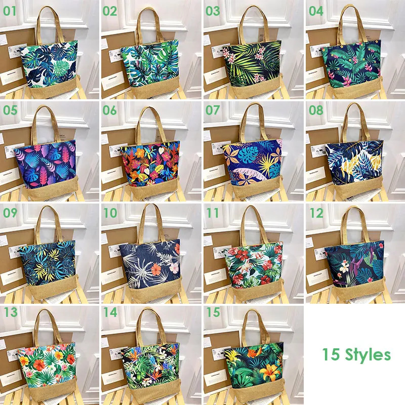 Women Handbag Floral Printed Beach Shopping Large Capacity Tote Bag Fashion Casua High Travel Ladies Shoulder 241203