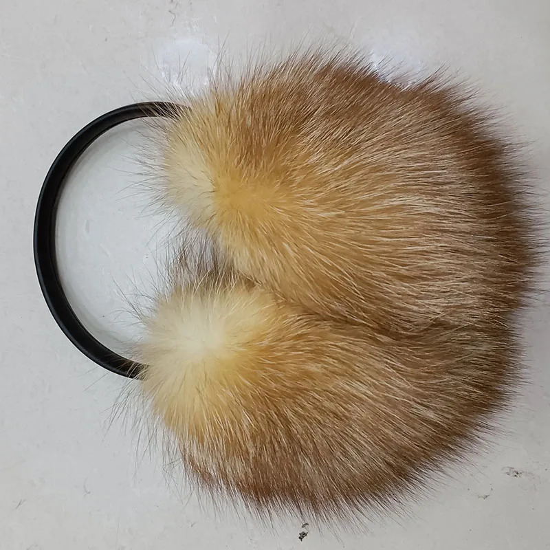 Natural Raccoon Fur Winter Large Eartips for Women Super Size Korean Fashion Warm True Fur Eartips Thick Large Eartips 241211