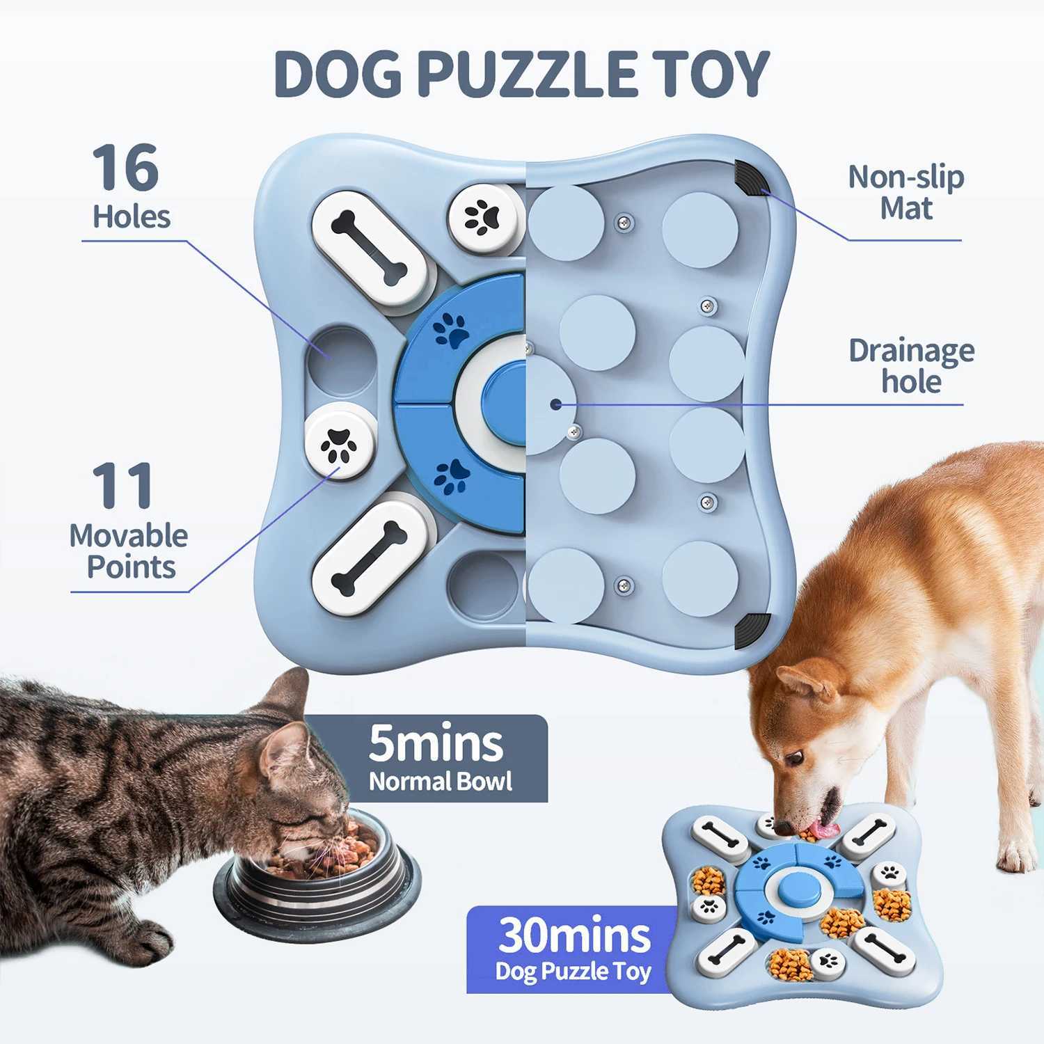 Dog slow feeder dog bowl food dispenser pet puzzle cat training game interactive puppy IQ food dispenser X241213
