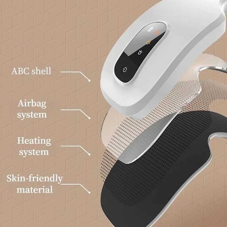 Eye Massager with Heat Vibration Bluetooth Music Smart Massage Eye Mask for Eyes Relax Reduce Eye Strain Improve Sleep W241213
