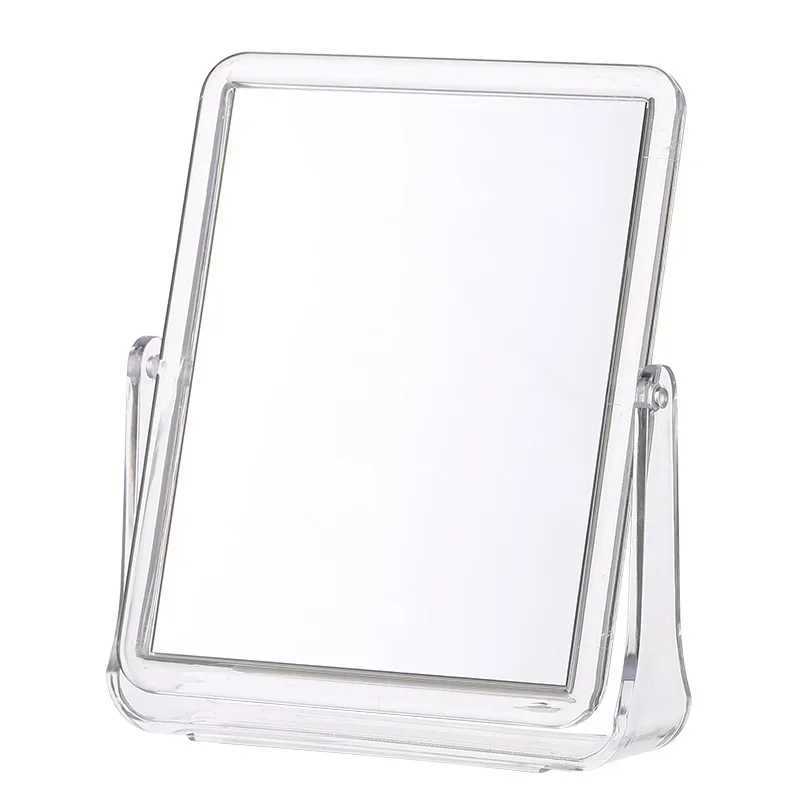18.5x15x4cm Transparent Double Sided Rotating Tabletop Makeup Mirror Square Oval Tabletop Dressing Mirror Makeup ToolsXJ241213