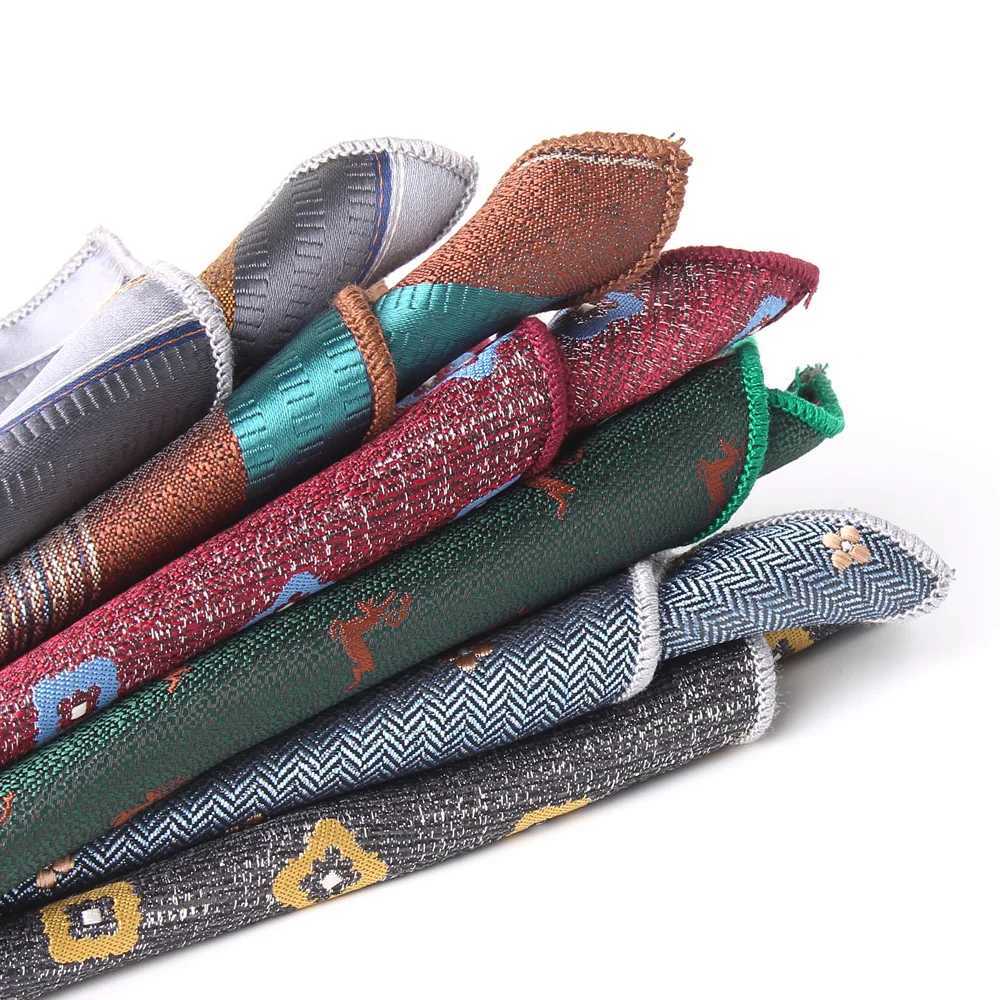 New Flower Pocket Square Mens Paisley Chest Towel Wedding Kerchie Mens Hanky Mens Handle Chief Striped Pocket Towel W241213