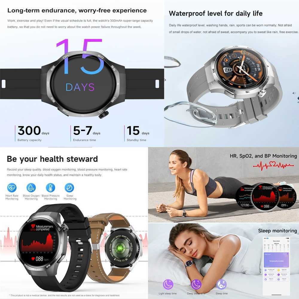 High Quality GPS NFC GT5 Pro Max is suitable for smartwatch mens 360 * 360 AMOLED screen heart rate BT call waterproof mens smartwatch O241213