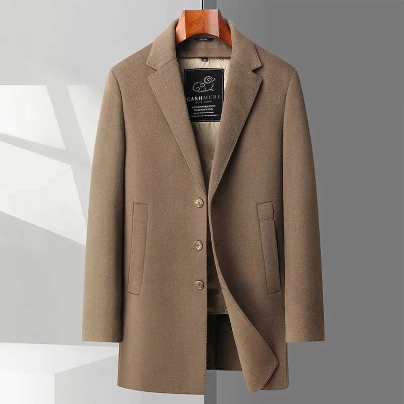 High Quality Long Boutique Goose Down Inner Liner Double-sided Ni Coat Mens Winter Coat 2024 New Wool Coat Two-piece Set M-4XLXJ241212