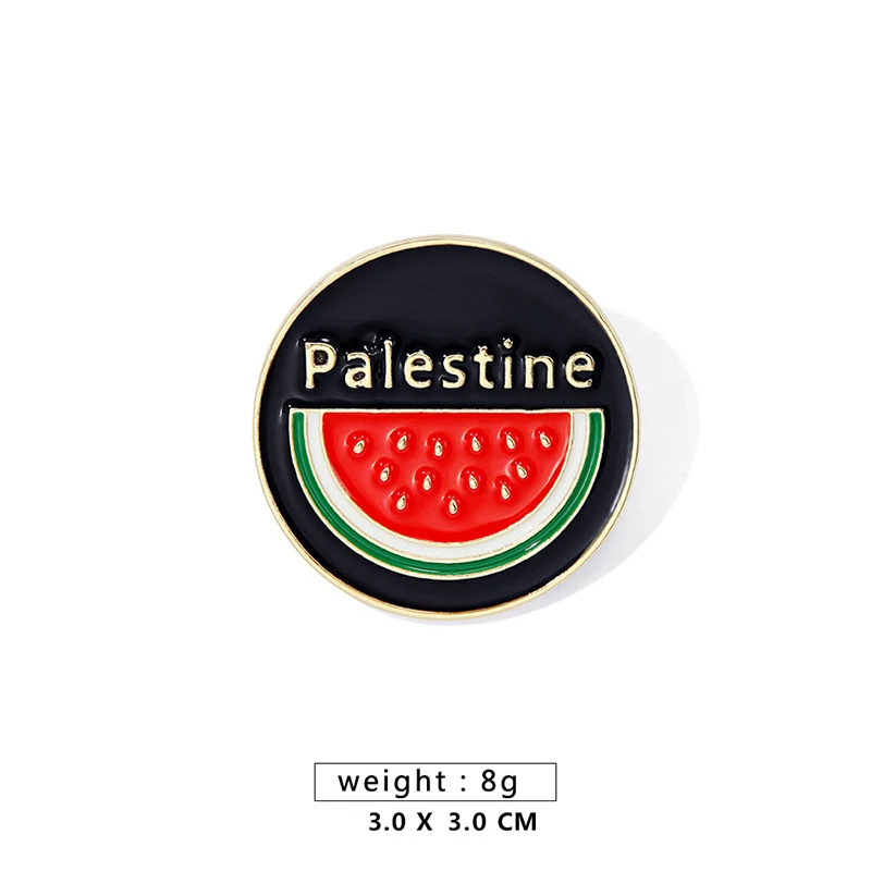 Stainless steel geometric Handala boy Brooch pin badge Middle East Exquisite Watermelon clothing lapel backpack accessories 241210