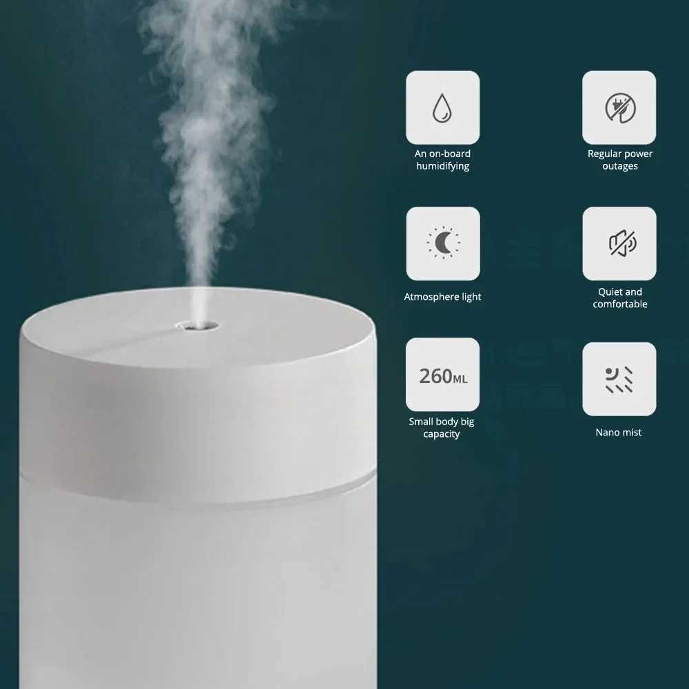 Portable Smart Humidifier for Home Car USB Aroma Diffuser Mute Diffuser Mane Evaporative HumidifierXJ241213