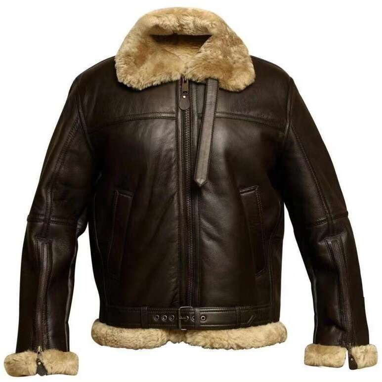 American Style Thick And Heavy Craftsmanship Men's Integrated Long Sleeved Fur Coat