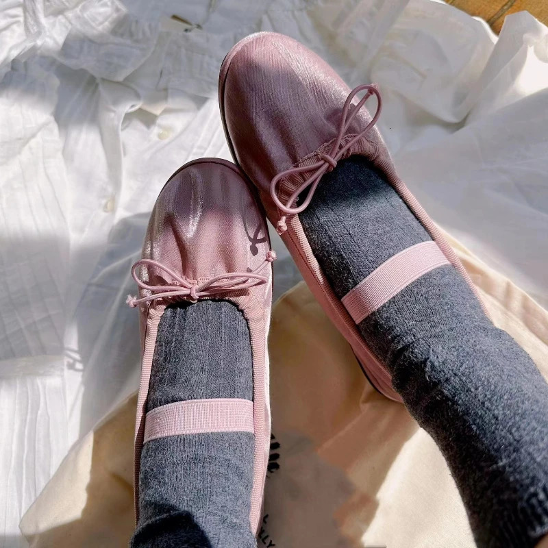 Elegant velvet ballet flat shoes for women butterfly bow soft casual streetwear for women slippers 241213