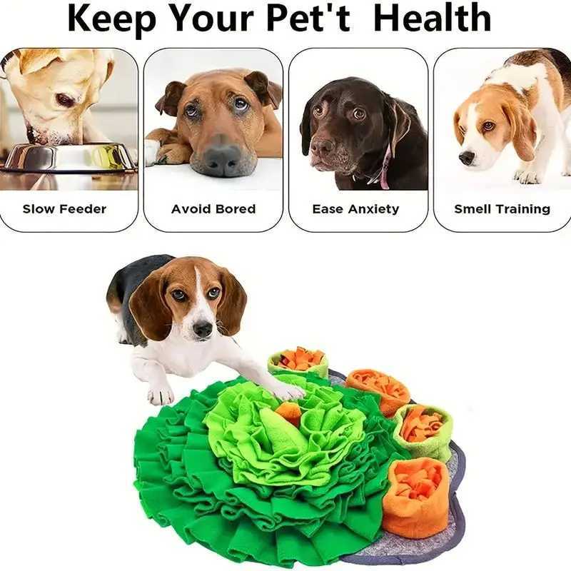 Pet Dog Snuffle Mat Nose Smell Training Sniffing Pad Dog Puzzle Toy Slow Feeding Bowl Food Dispenser Treats Pad Washable Dog toy X241213