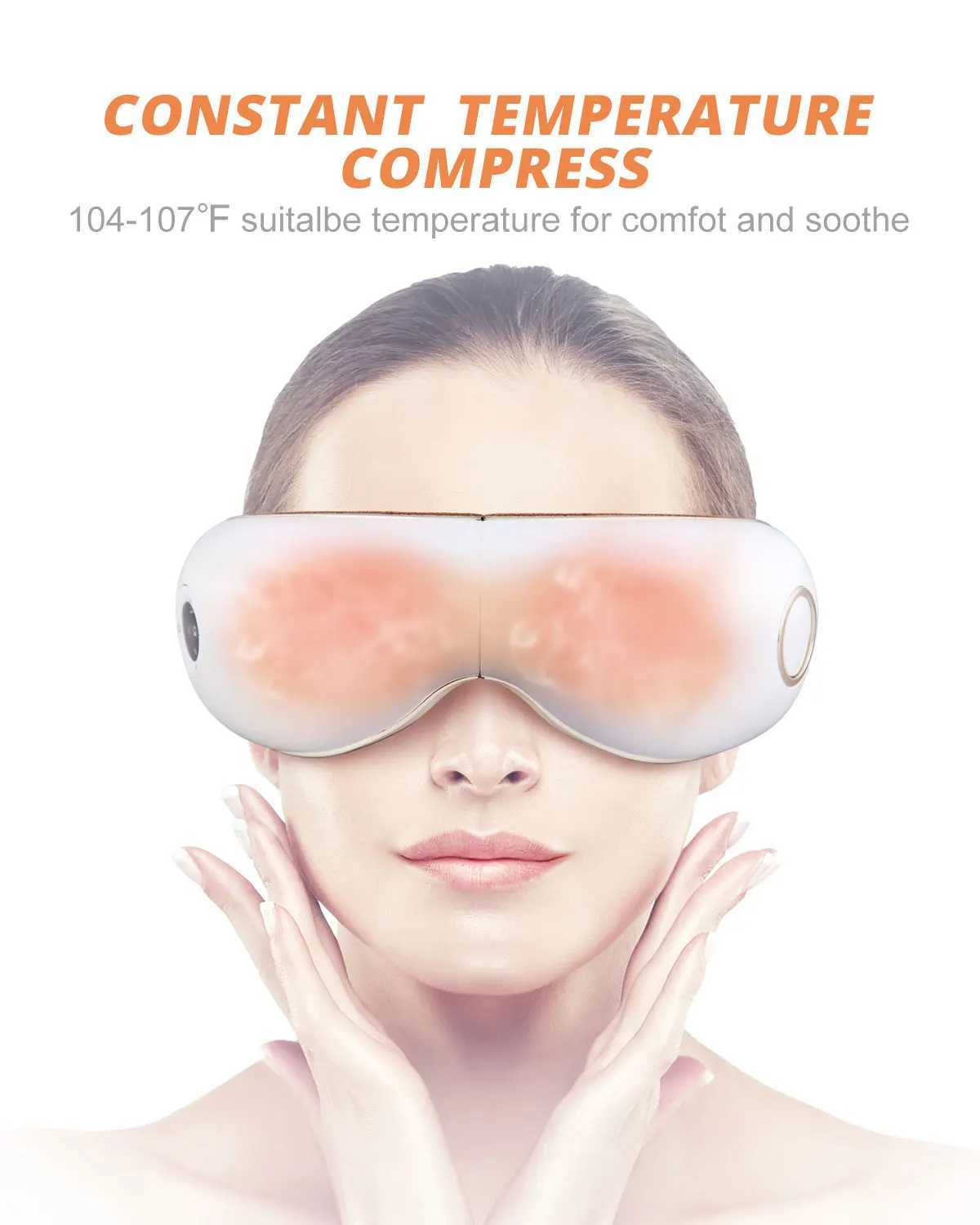 Foldable thermal massager with compression vibration reduces eye fatigue and improves sleep W241213