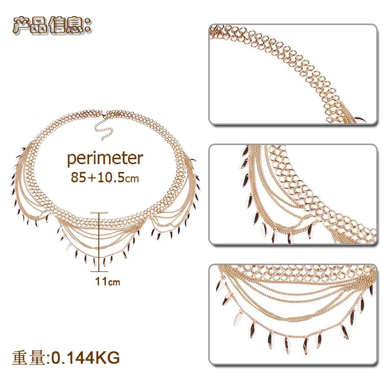 Fashion womens Belly Charm Waist Chain Pendant Long Tassel Harness Chains Women Body Accessories Jewelry Coquette Freeze 241213