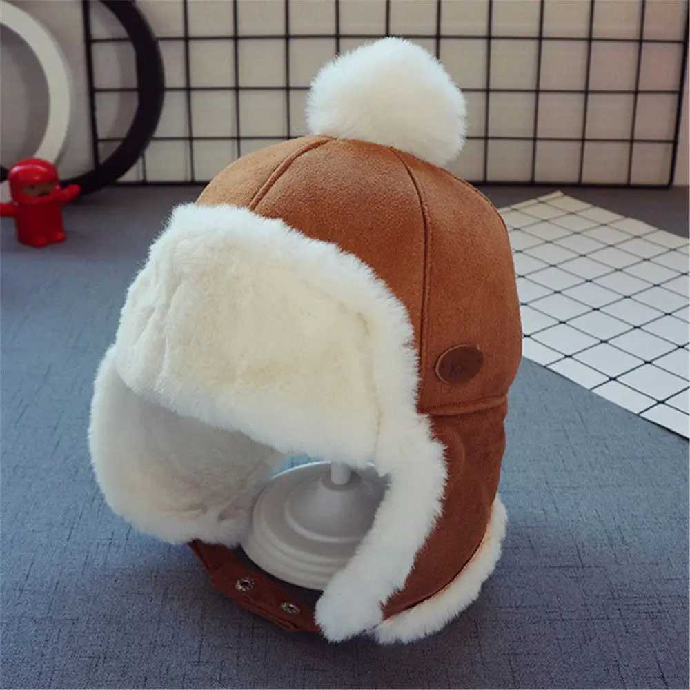 Kids Beanies Winter Baby Childrens Knitted Cap For Kids Girls Russian Women Thickened Warm Hats Age 6-24 Months Ushanka HatXJ241213