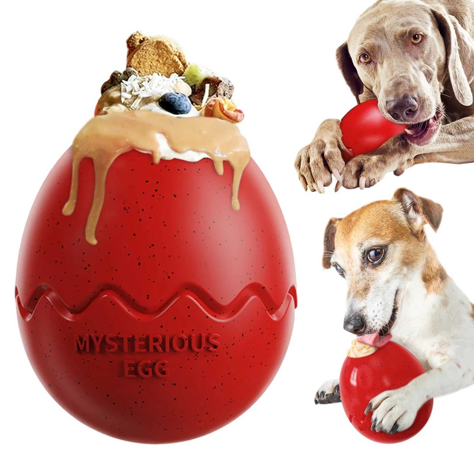 Dog slow feeder chew toy dinosaur egg shaped food dispenser pet relaxation puzzle cleaning teeth interactive training game accessories X241213
