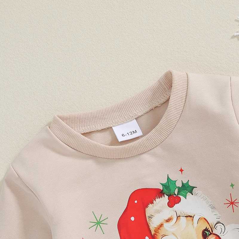 Toddler Girl Christmas Outfit Santa Claus Print Long Sleeve Sweatshirt Elastic Waist Tulle Skirt 2 Piece Set Fall Winter Clothes W241213