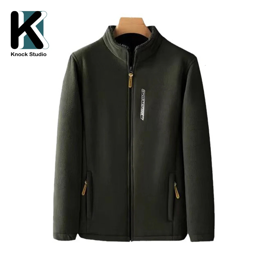 Knock Winter Trendy Casual Style Warm Fleece Jackets for Men High Quality Cotton Liner Outwear Coat Clothing 241213