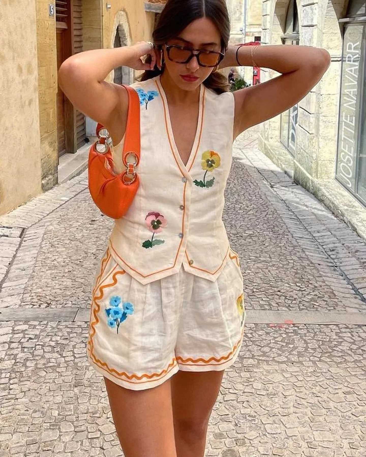 Women's Two Piece Pants Elegant Womens Sets for Women 2 Pieces Vacation Outfits Suit Two Modern Set Woman Casual Sexy Outfit Short Summer Clothes