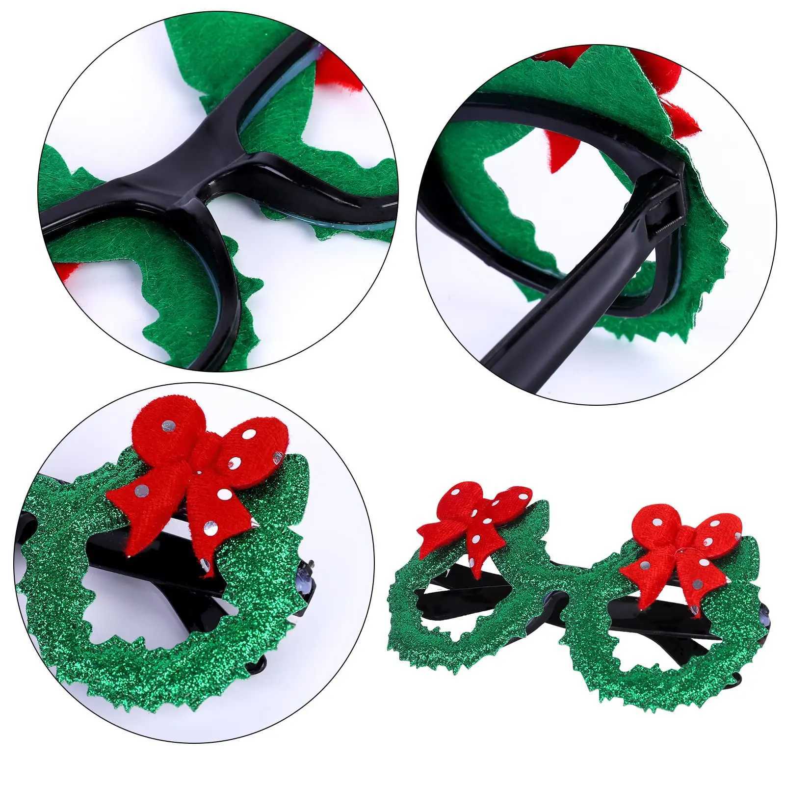 Sunglasses 1/24Pcs Christmas Glasses Decor For Kid Boy Birthday Party Supplies Decorations 2024 2025 Santa Claus Tree Photo Props H241213